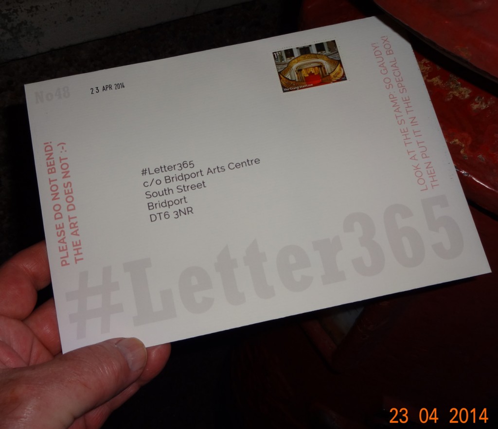 #Letter365 No48 gets posted at night with a disgustingly gaudy stamp