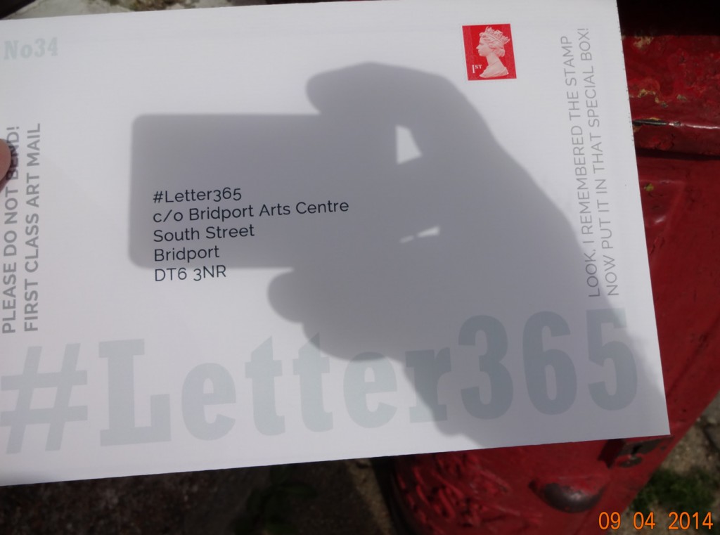 #Letter365 No34 goes in the post box with a stamp on