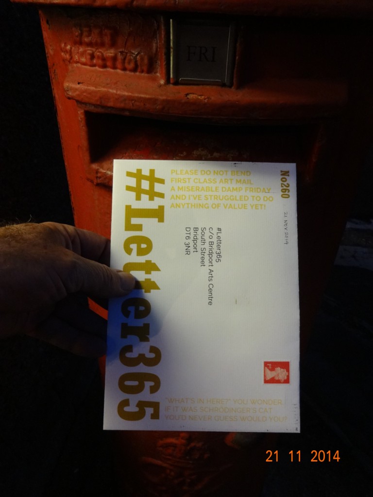 #Letter365 No260 goes in the box lit from the PO window